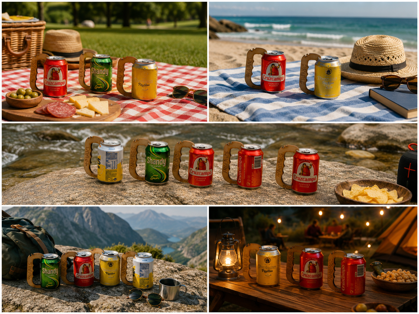 Mesa de barbacoa con latas y asas Asa_Lata